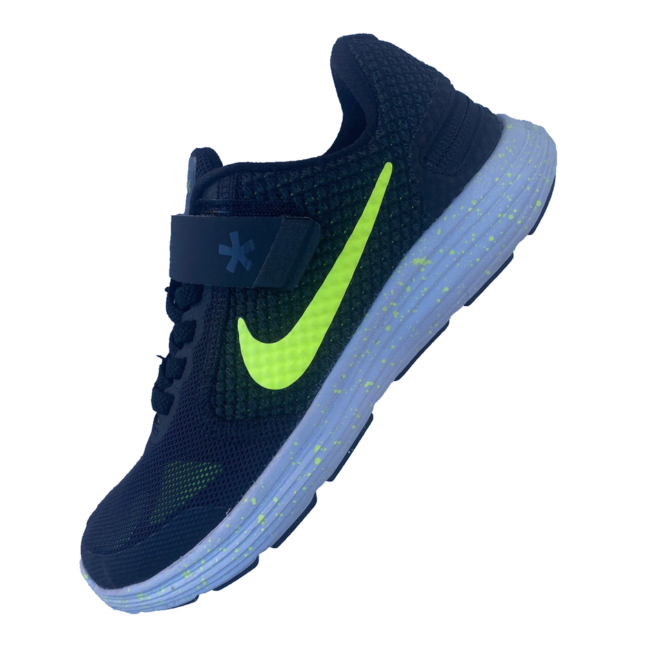 Nike Revolution 3 FlyEase Running Shoes Youth Sz 13C Black Sneakers