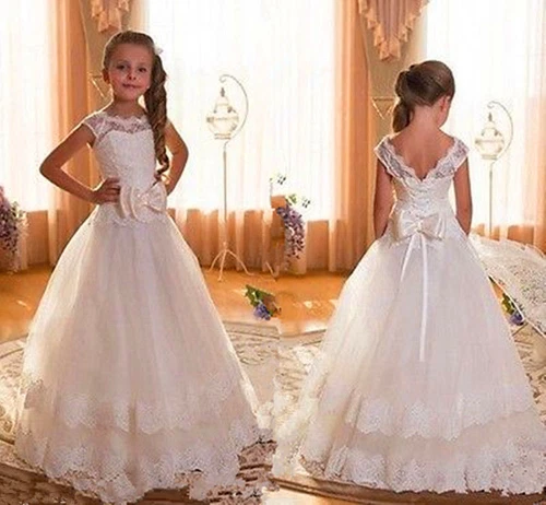 ~Abito ragazza comunione festa ballo principessa sfilata damigella d'onore matrimonio ragazza fiori - Foto 2 di 8