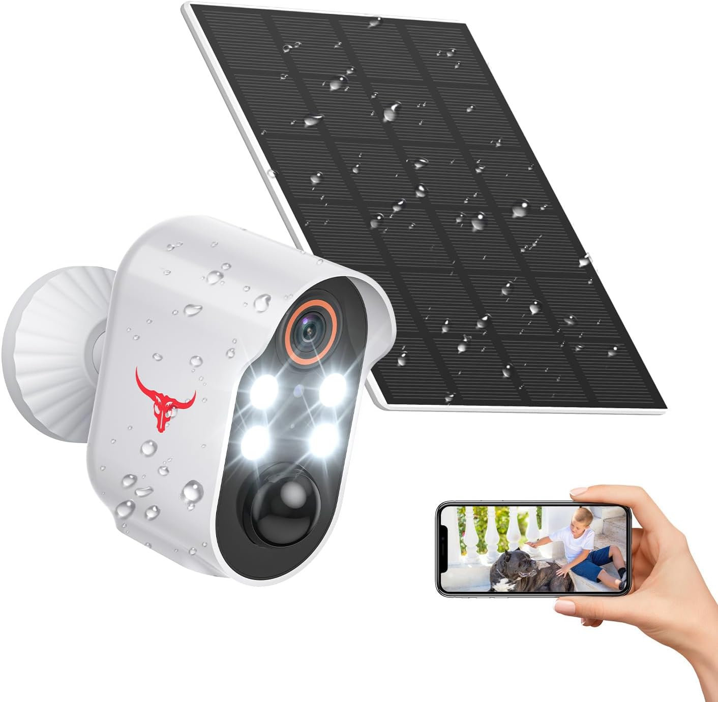 Solar Security Cameras Wireless Outdoor, 1080P Battery Power Wifi Surveillance,