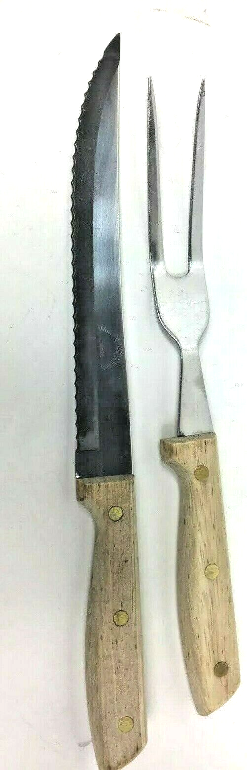 Wm. A. Rogers Carving Set Japan Serrated Knife And Serving Fork~Office~CL6