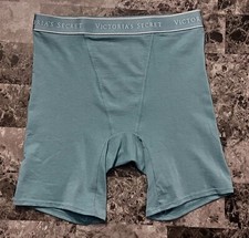 NWT VICTORIA'S SECRET BLUE THICK LOGO WAISTBAND BOY BRIEF BOXER SHORTS PANTIES