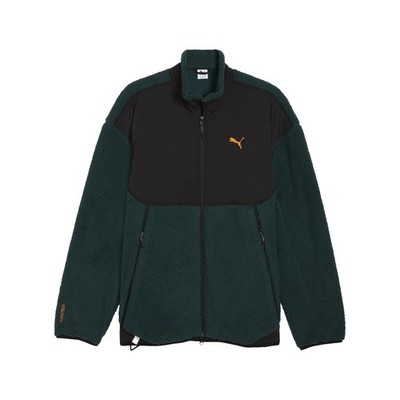 PUMA Pumatech Soft Tech Relaxed Sherpa Full Zip Jacket Mens Size M  Casual Athle
