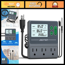 Temperature  Humidity Controller with Timer, 3 Outlet, Dual Probes - Smart Home