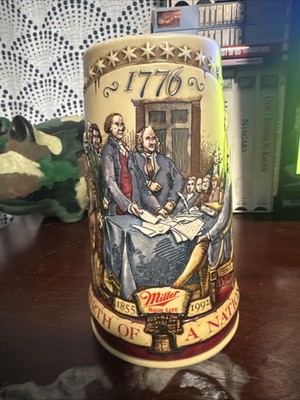 Miller High Life 1776 Birth Of A Nation Vintage Beer Stein Second in Series 1992