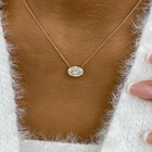 2ct Oval Pendant Necklace Rose Gold 14K Labcreated Diamond F/VS — photo 1