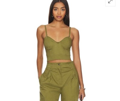 Lite By Ciara Corset Top NWT Size M Color Avocado Green Removable Straps