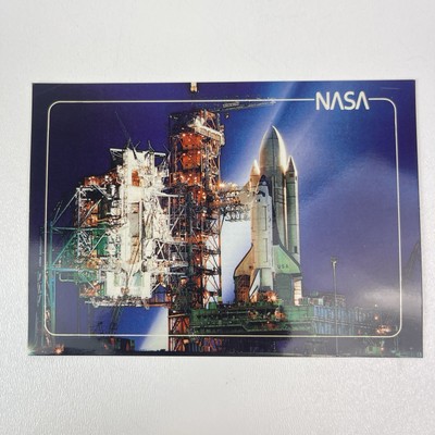 Space Chrome Postcard Shuttle Launch Kennedy Space Center Florida FL NASA