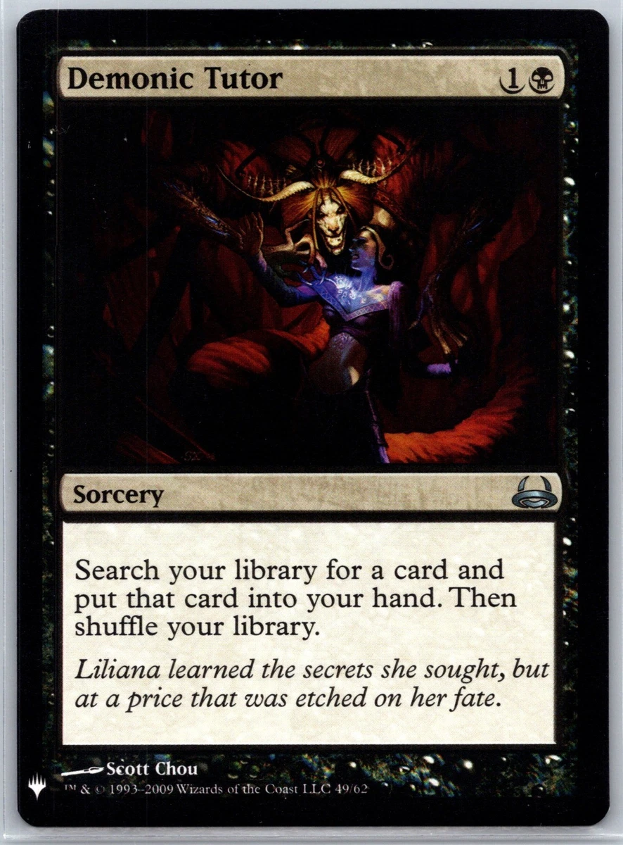Demonic Tutor Magic: The Gathering Near Mint or Better Uncommon