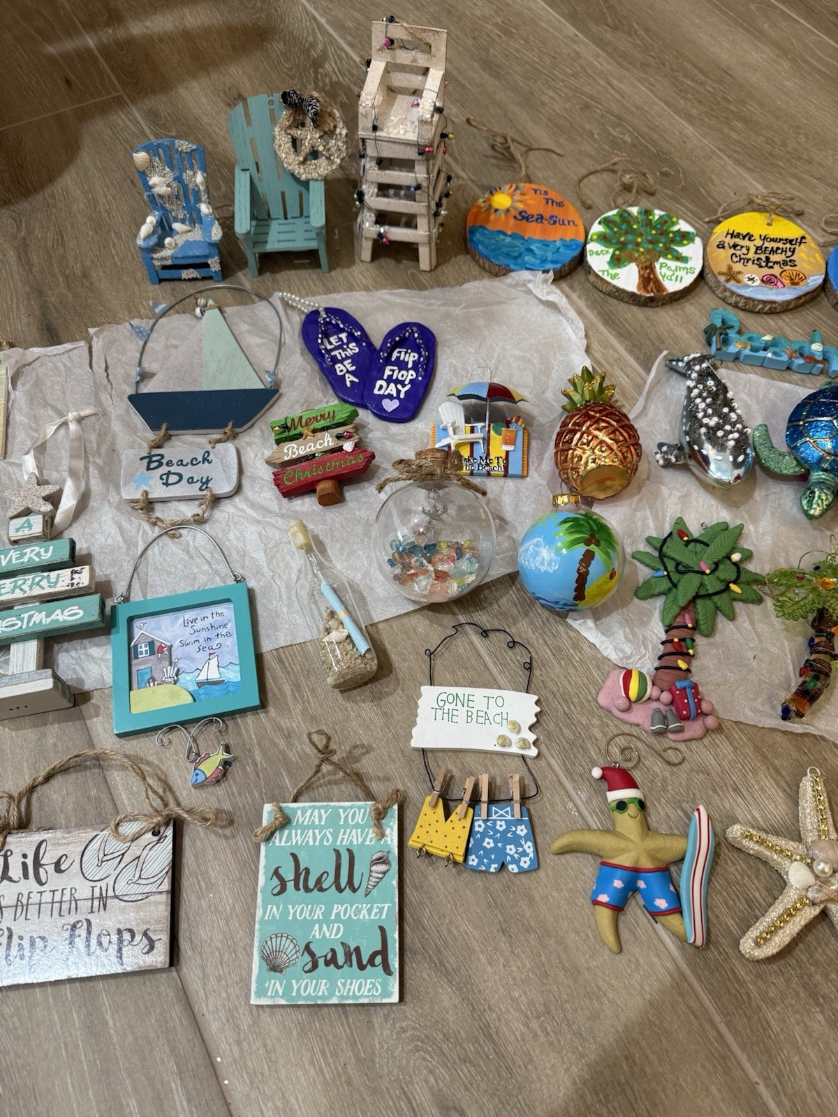 Lot Of 48 Beachy Coastal Theme Holiday Christmas Ornaments