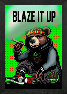 Grizzly Slapz Bär gerahmtes Wandbild Poster Leinwanddruck Bild