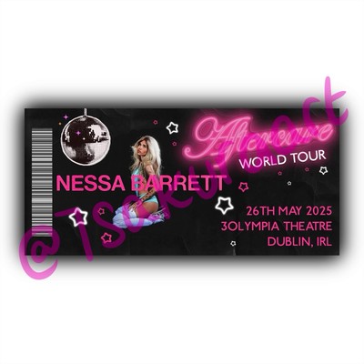 Nessa Barrett 2025 Tour Souvenir Tickets, Nessa Barrett Aftercare Tour Merch