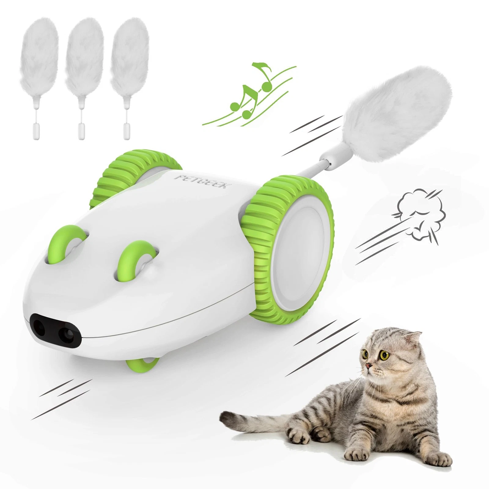 PETGEEK Automatic Cat Mouse Toys Interactive Cat Toys for Indoor Cats, Smart ...