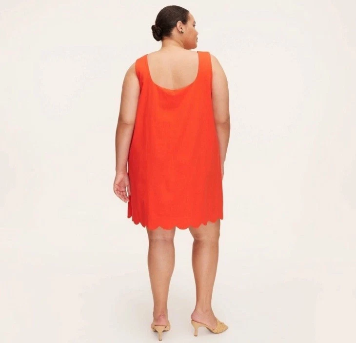 Nuovo con etichette ~ Kate Spade taglia 1X mini abito rosso smerlato senza maniche donna