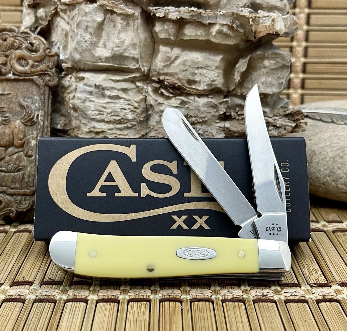 Case XX USA Smooth Yellow Synthetic 80029 Stainless Mini Trapper