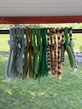 Handmade Vintage Crochet Yarn Covered Clothes Hangers Assorted Colors Set