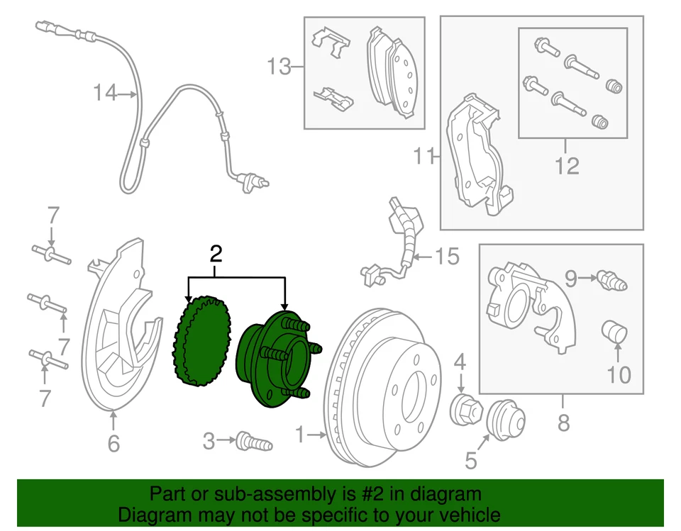 Original Ford 2004-2011 Ford - Buje y cojinete H2MZ-1104-X Foto 2 de 4