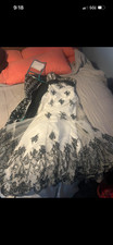 wedding dress size 8/10 black and white chiffon with chrystals throughout 