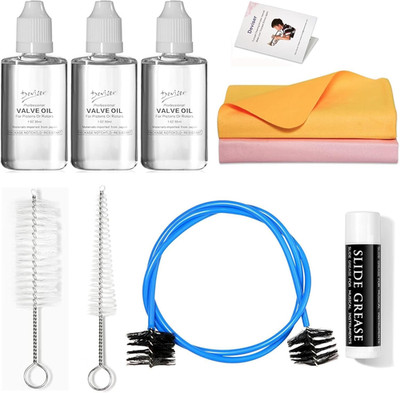 Trumpet Cleaning Kit Deviser All in One Cornet Care Kit:Valve Oil X3,Slide Greas