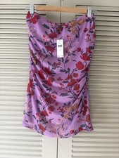 NWT Anthropologie Maeve Printed Mesh Knee-Length Skirt Purple Floral Size S