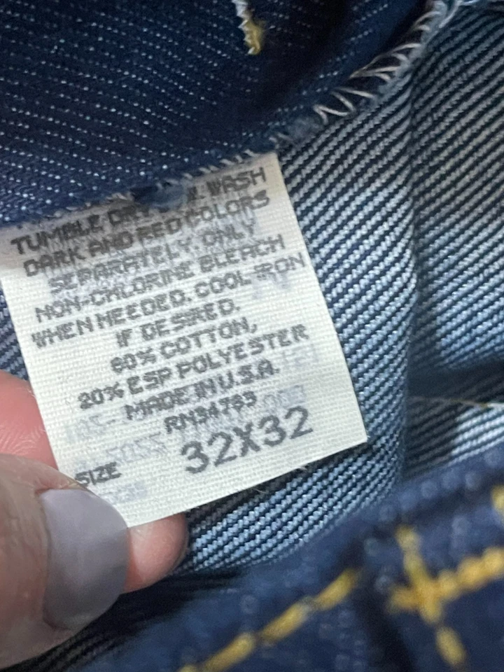 Jeans Denim Riders, Para Hombre Talla 32x32, Azul, Denim, Pierna Recta, 5 Bolsillos Foto 3 de 4