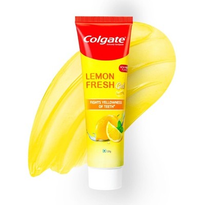 Colgate Lemon Fresh Gel Zahnpasta bekämpft Gelbheit der Zähne, 1 Packung je 120g