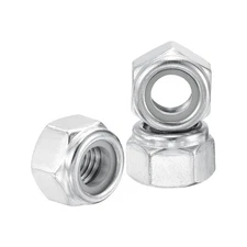 25Pcs Nylon Lock Hex Nuts - [5/16" x 24], 304 Stainless Nuts, Silver