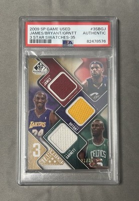 LeBron James Kobe Bryant Garnett 2009 3 Star Swatches GameUsed LBJ # Match 23/35