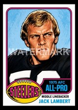 Jack Lambert Steelers Custom Caricutres Football Art Card