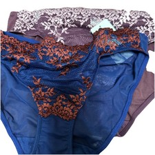 Wacoal embrace lace Panty Medium 2 Pairs Blue And Italian Plum