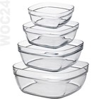 Schale Schüssel Glas Glasschüssel STAPELBAR Salatschüssel Salatschale eckig