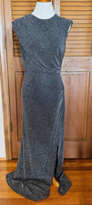 Eliza J Black Silver Metallic Shimmer Gown size 14 NWT