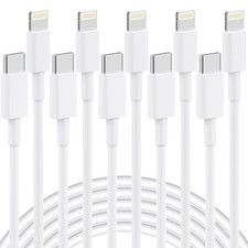 5 Pack 6FT USB C to Lightning Cable, Apple MFi Certified 6ft 1.8m , White