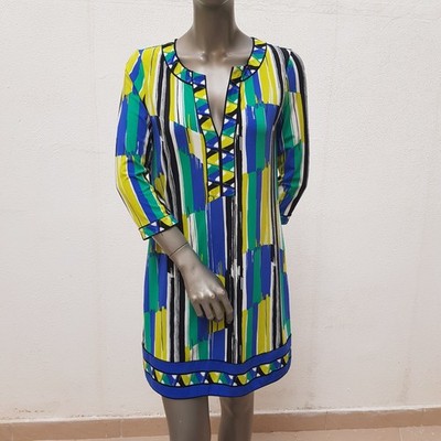 Bildhübsche Tunika von BCBG Max Azria, S, blau, grün, schwarz, weiß