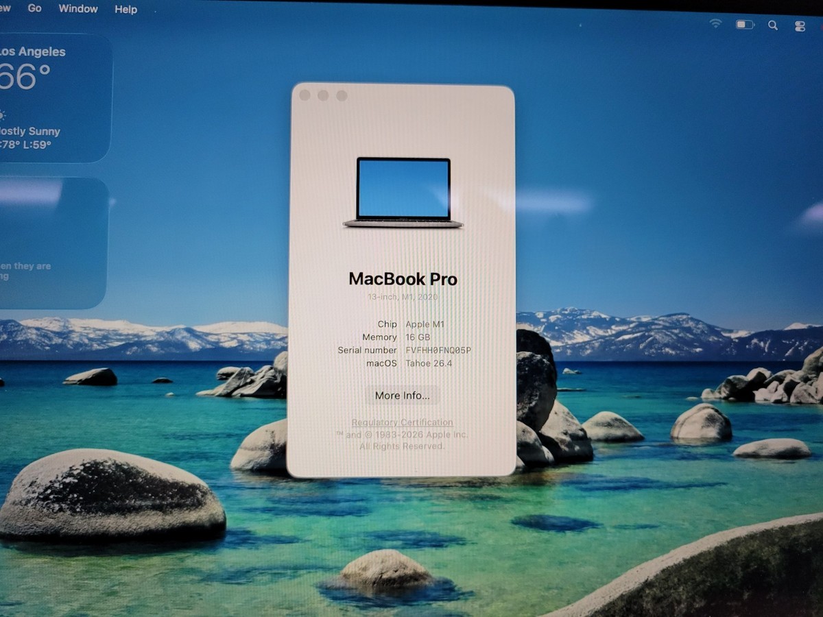 MacBook Pro A2338 M1 16/500GB シルバー　Tahoe Apple Macbook Pro A2338 2020 13.3