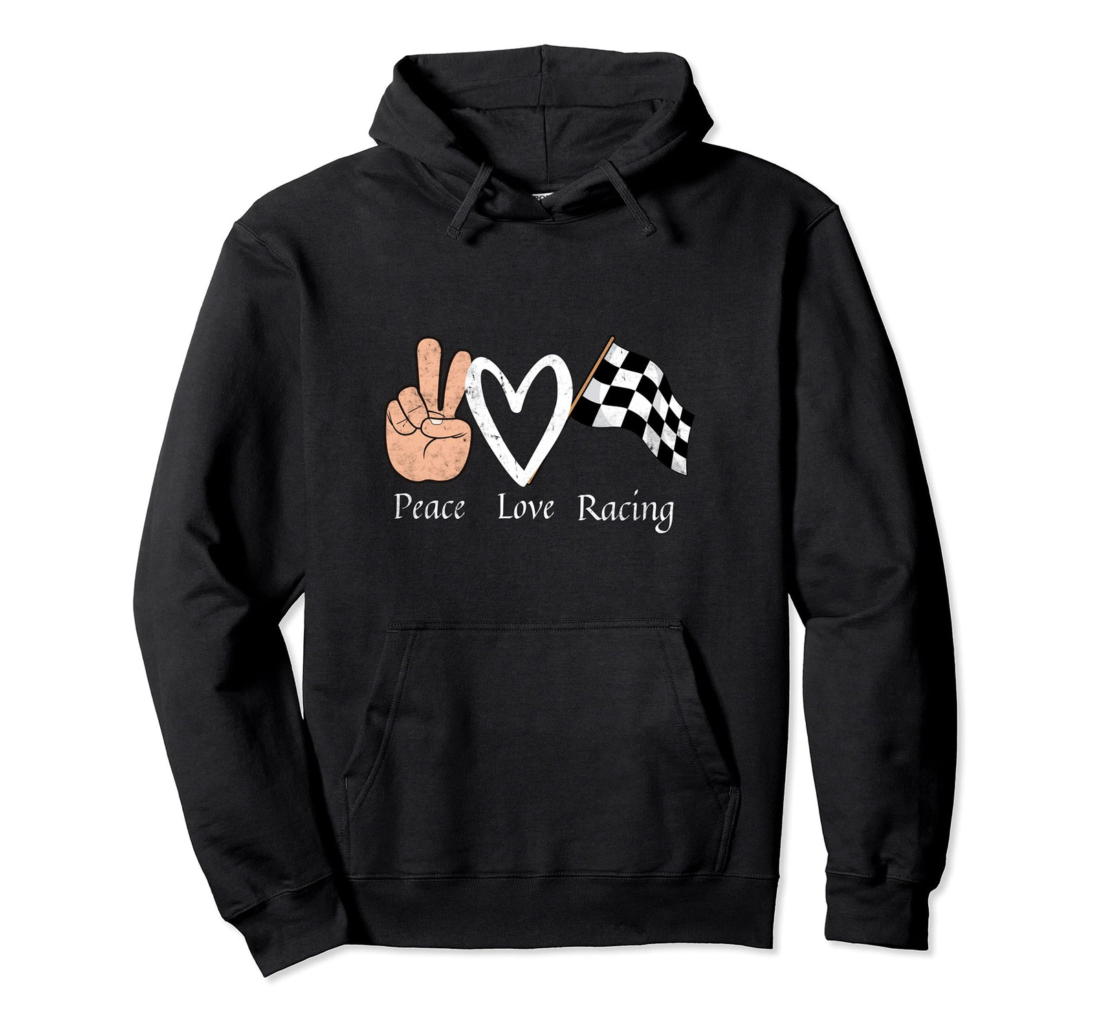 Felpa Felpa con Cappuccio Racing Bandiera Scacchi | Idea Regalo Natale