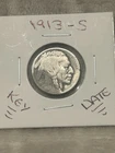 1913-S Buffalo Nickel Type-1 Key Date 5C San Francisco Circulated US Coin