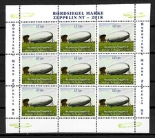 Zeppelin Board Seal Brand Graf Zeppelin II, Zeppelin NT 2018 Mini Sheet, **