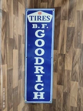 Porcelain B.F Goodrich Tires Enamel Metal Sign Plate Size 40" x 12" Inches