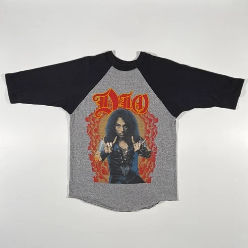 DIO Sacred Heart Band Tour T-Shirt 3/4 Raglan L 1980s vintage concert t-shirt, vintage, size L, single stitch, B+ condition