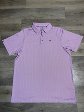Callaway Opti Dri Performance Golf Polo Shirt Pink Mens Large Long