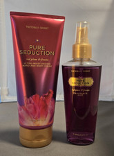 Victoria's Secret Pure Seduction Fragrance Mist and Body Lotion Red Plum Freesia