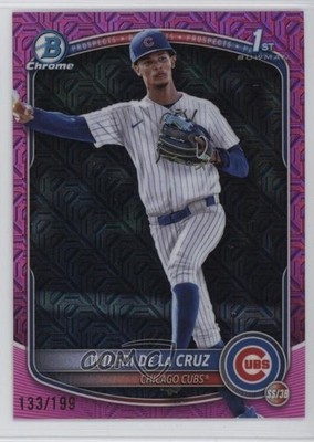 2025 Bowman Chrome Prospects Mega Box Pink Mojo Refractor Wilfri De La Cruz 1pr5