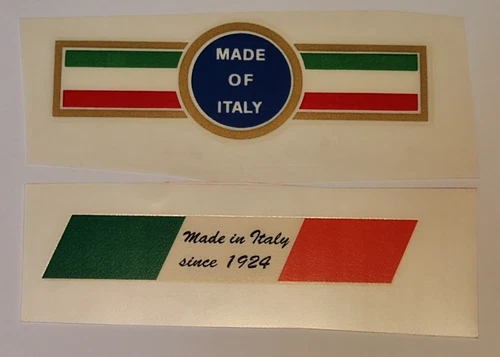 MADE IN IN ITALY  WRITTEN STICKERS 2 ITEMS ADESIVI BICI VINTAGE