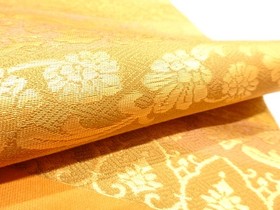 7596625: JAPANESE KIMONO JAPANESE NAGOYA OBI / WOVEN FLORAL SARASA