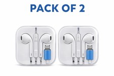 Pack of 2 Lightning Wired Earbuds Headphones for iPhone Compatible