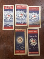 Lot of 5 Mobilgas Socony Oil Maps of PA NJ DE USA