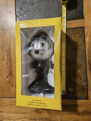 Vintage Rare Glass Felix the Cat Ornament/Figurine.  Approx 7''.