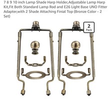 7 8 9 10 Lamp Shade Harp Holder Replacement Kit 2 Pack Bronze