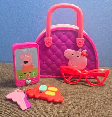 RARE Peppa Pig Purse Set Bag Accessories Phone Glasses Keys HTF Just Play 2022 