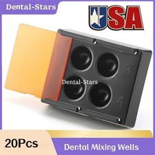 20Pcs Dental Mixing Wells 4Well with Light Shield Cover Palette Bonding Tray USA